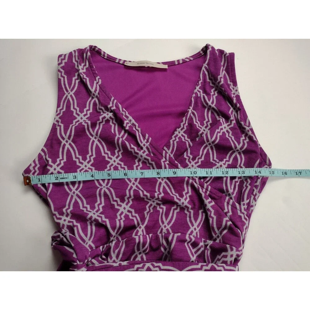 41 Hawthorn Wrap Dress Size Small Sleeveless Purple & Gray Geometric Travel